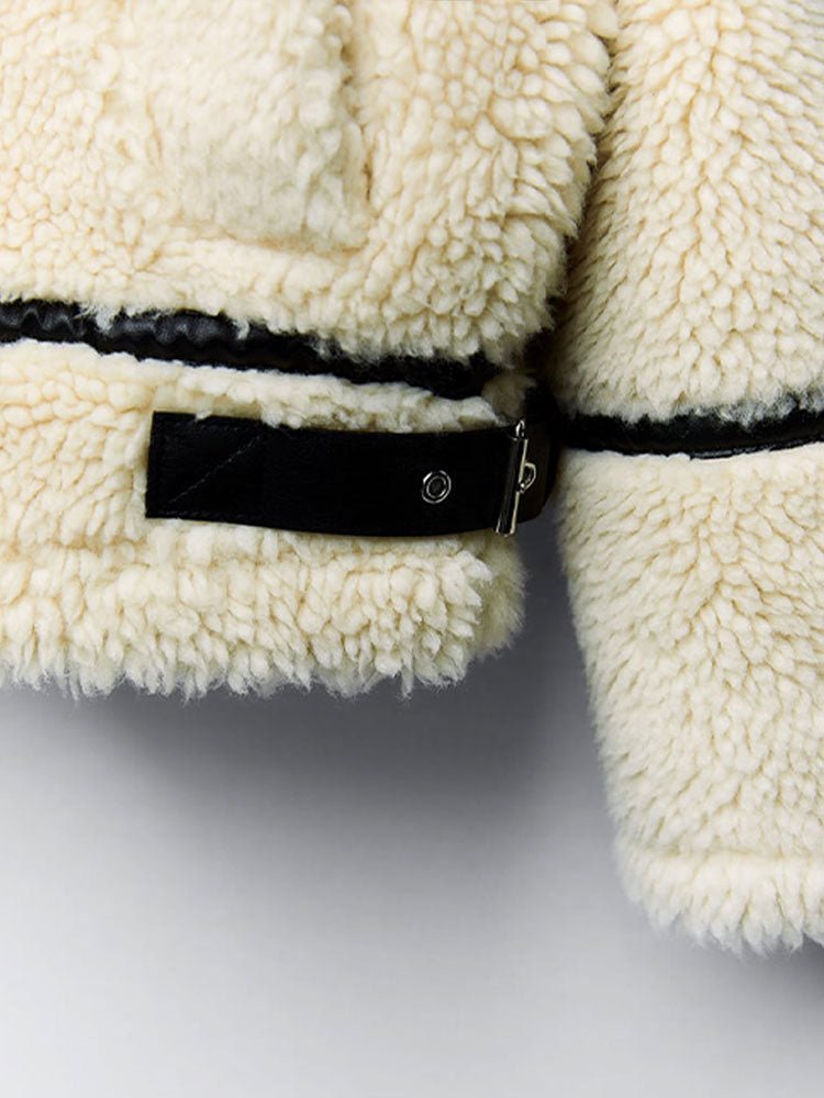 Veste Teddy Femme Avec Col | Élégante Veste D'Hiver Doublée