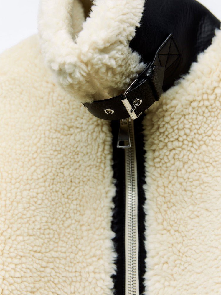 Veste Teddy Femme Avec Col | Élégante Veste D'Hiver Doublée