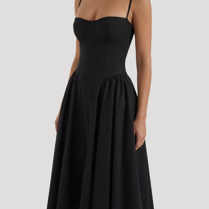 Annelie | Robe Midi Corset Femme avec Décolleté en Cœur