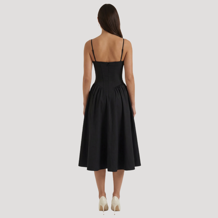 Annelie | Robe Midi Corset Femme avec Décolleté en Cœur