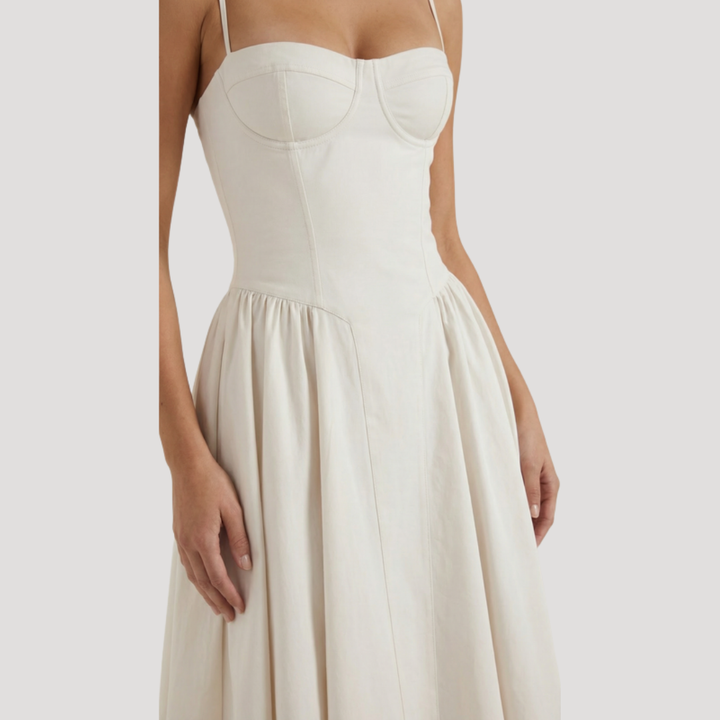 Annelie | Robe Midi Corset Femme avec Décolleté en Cœur