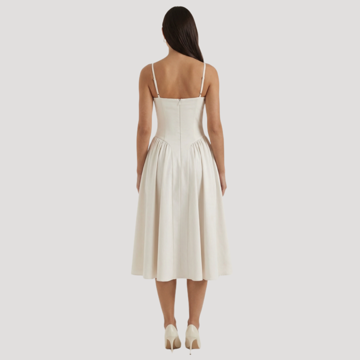 Annelie | Robe Midi Corset Femme avec Décolleté en Cœur