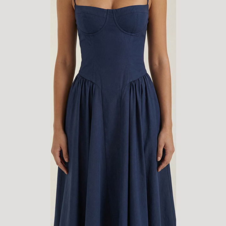 Annelie | Robe Midi Corset Femme avec Décolleté en Cœur