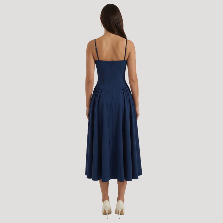 Annelie | Robe Midi Corset Femme avec Décolleté en Cœur