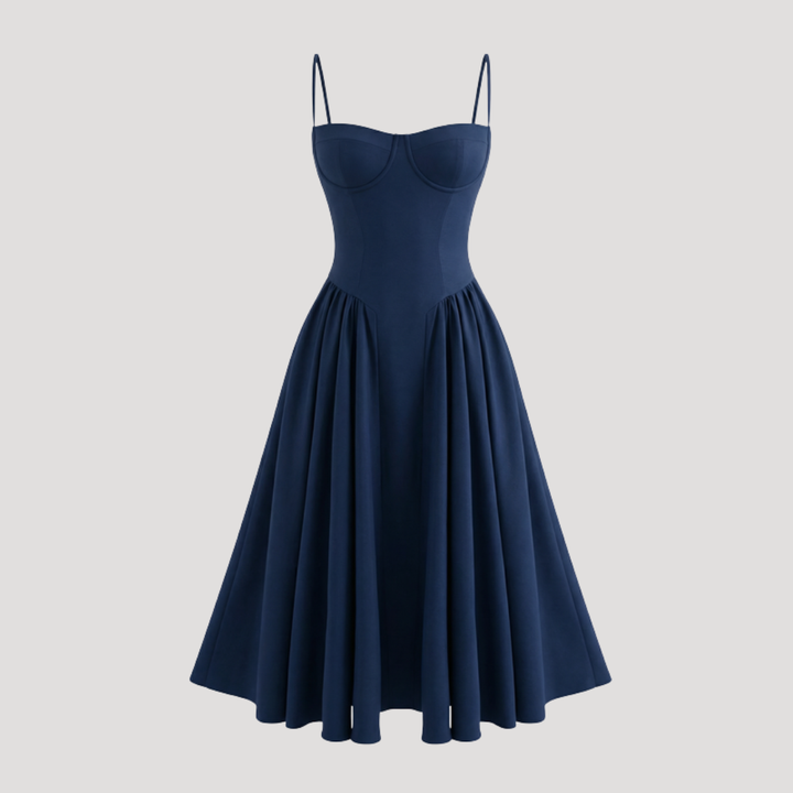 Annelie | Robe Midi Corset Femme avec Décolleté en Cœur