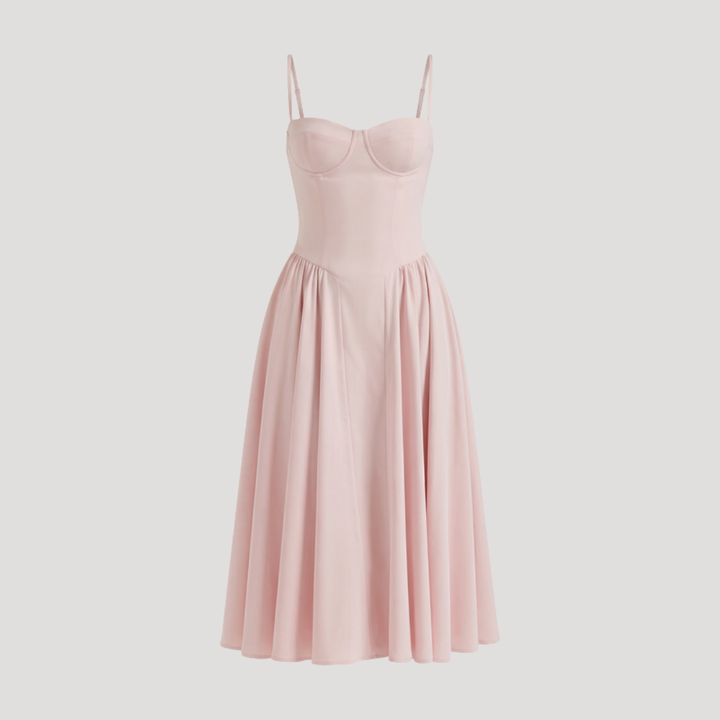 Annelie | Robe Midi Corset Femme avec Décolleté en Cœur