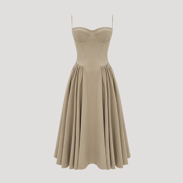 Annelie | Robe Midi Corset Femme avec Décolleté en Cœur