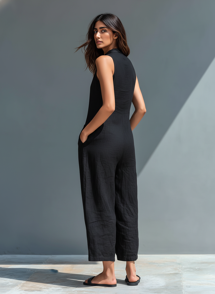Anneliese | Combinaison sans manches pour femmes avec fermeture à boutons