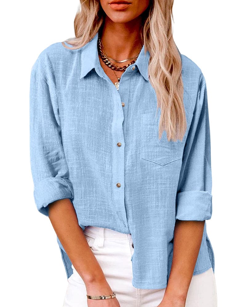 Annelis | Blouse Femme à Manches Longues avec Col