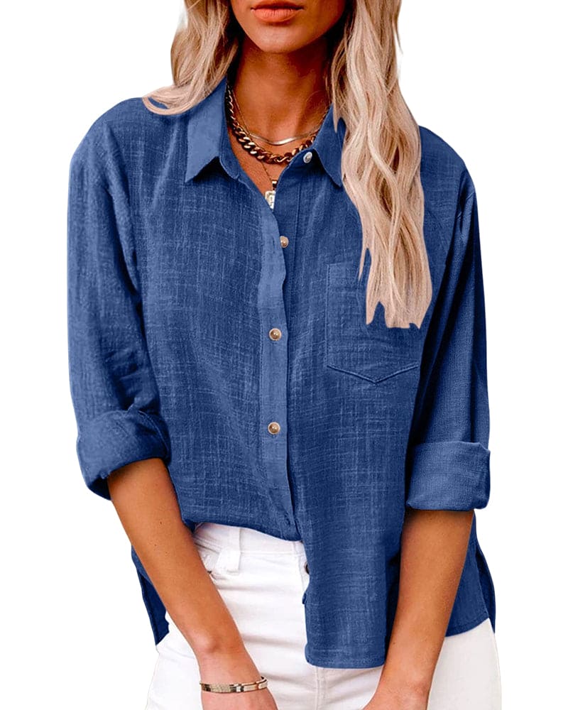 Annelis | Blouse Femme à Manches Longues avec Col