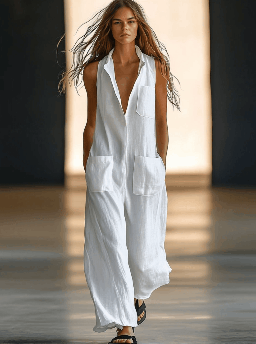 Annerose | Combinaison Sans Manches à Jambes Amples pour Femmes