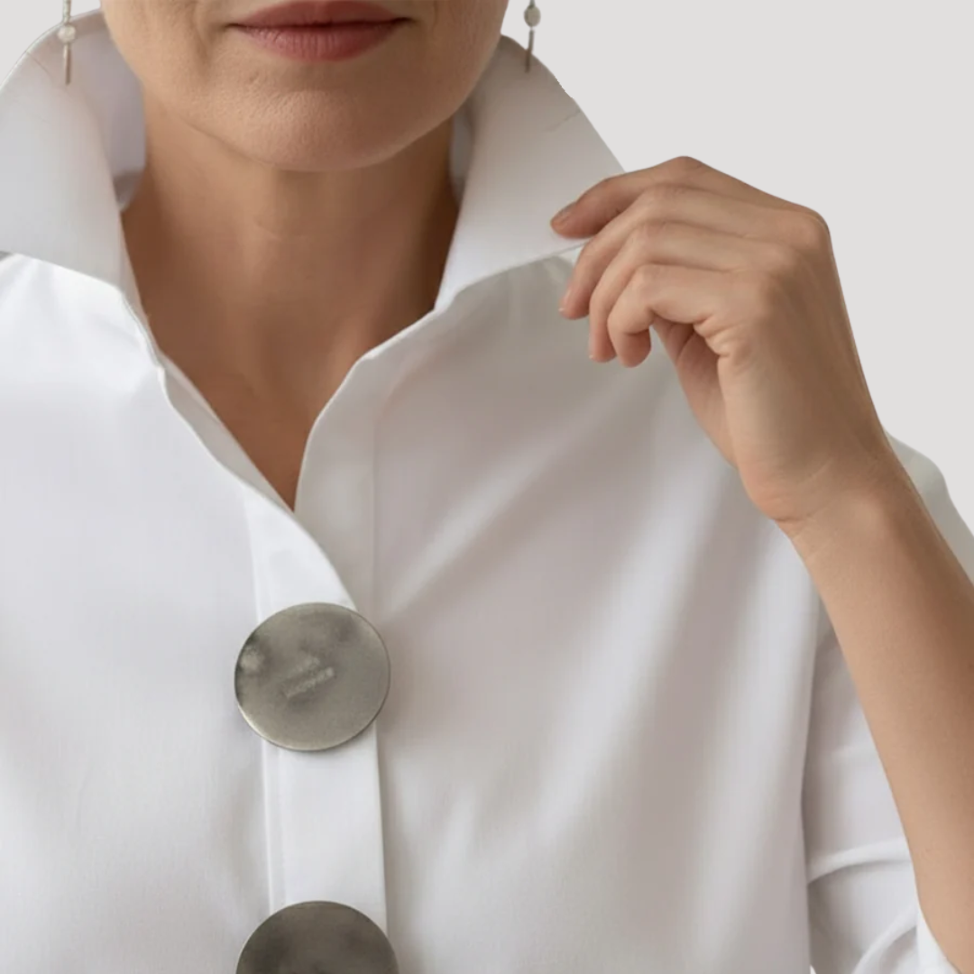 Annika | Chemisier à manches longues avec col boutonné pour femmes