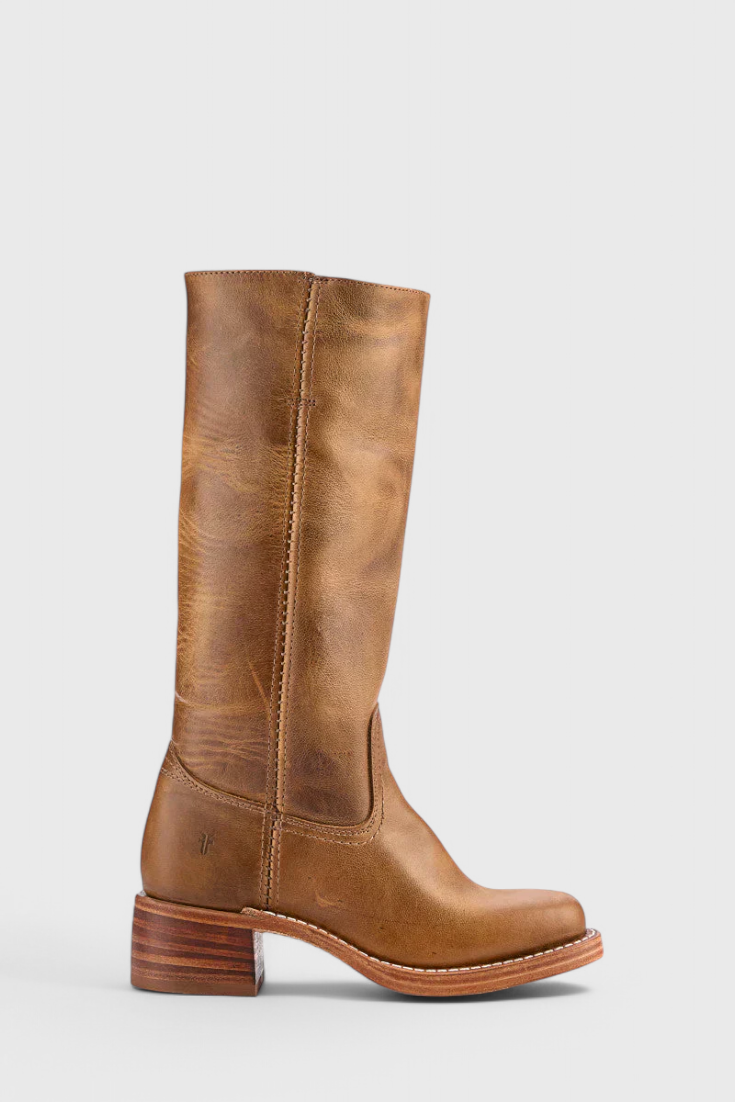 Annika | Bottes en cuir à talon bloc hauteur genou pour femmes