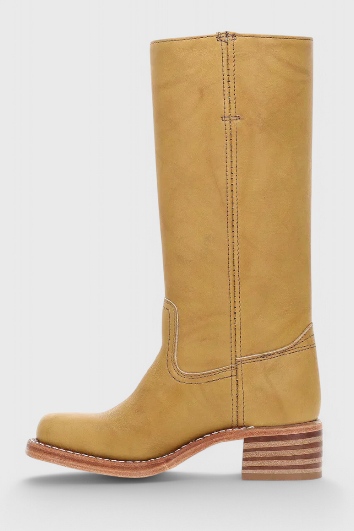 Annika | Bottes en cuir à talon bloc hauteur genou pour femmes