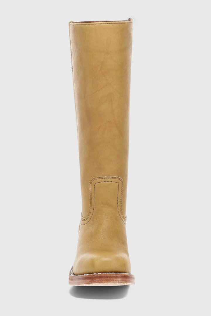 Annika | Bottes en cuir à talon bloc hauteur genou pour femmes