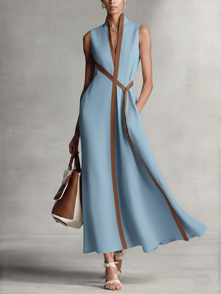Araminta | Robe maxi sans manches à décolleté en V pour femmes