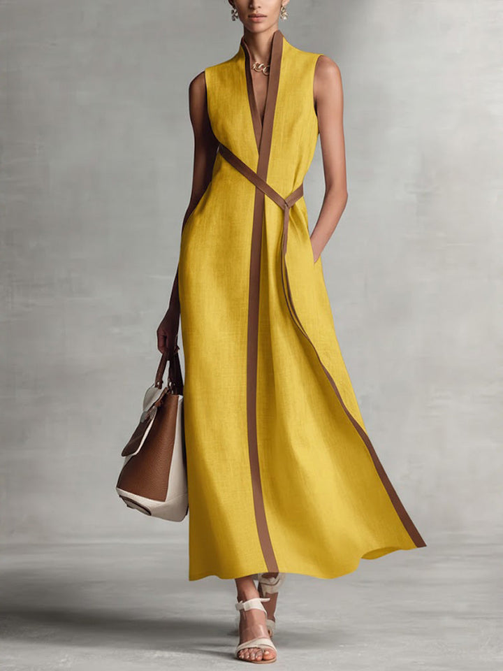 Araminta | Robe maxi sans manches à décolleté en V pour femmes