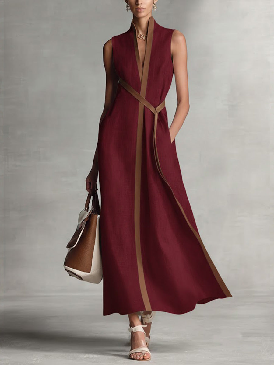 Araminta | Robe maxi sans manches à décolleté en V pour femmes