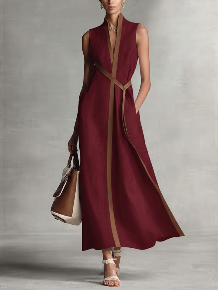 Araminta | Robe maxi sans manches à décolleté en V pour femmes
