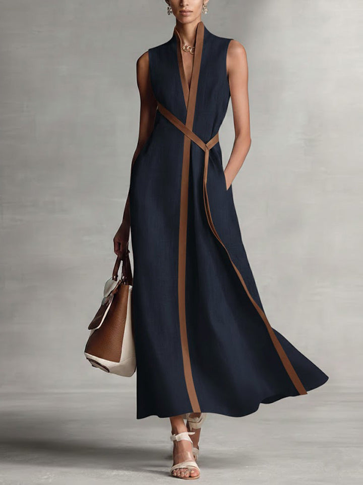 Araminta | Robe maxi sans manches à décolleté en V pour femmes