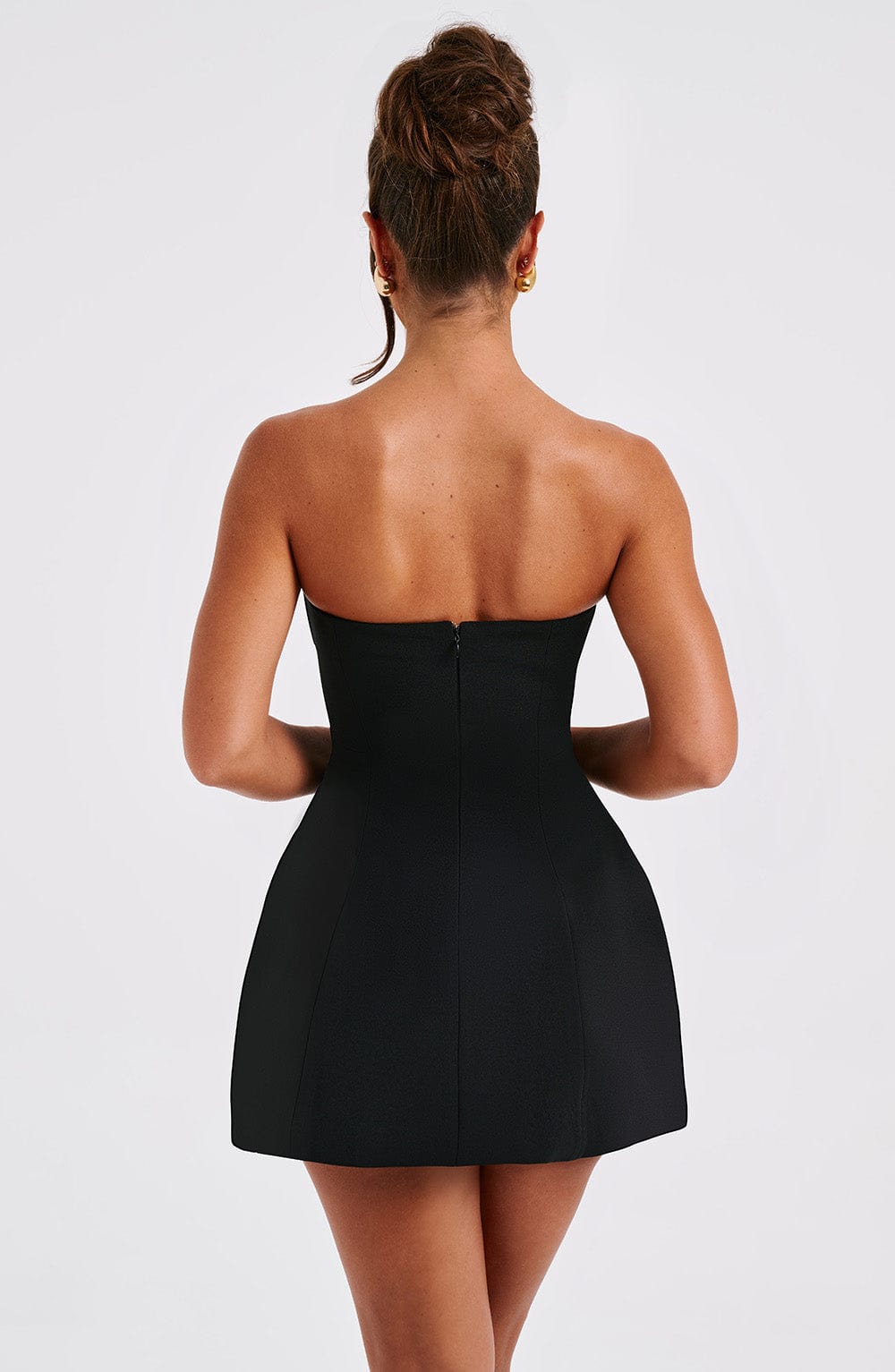 Sandra - Robe Mini en Corset Structuré Sans Bretelles avec Poches