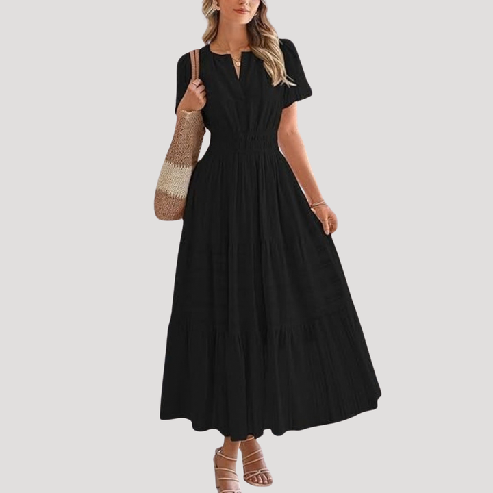 Astoria | Robe à volants Maxi à manches courtes