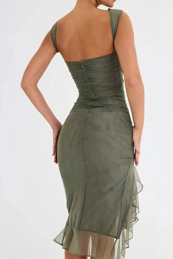 Clara | Robe Midi Élégante Femme en Stretch Mesh – Robe Midi en Mesh Élégante 2026