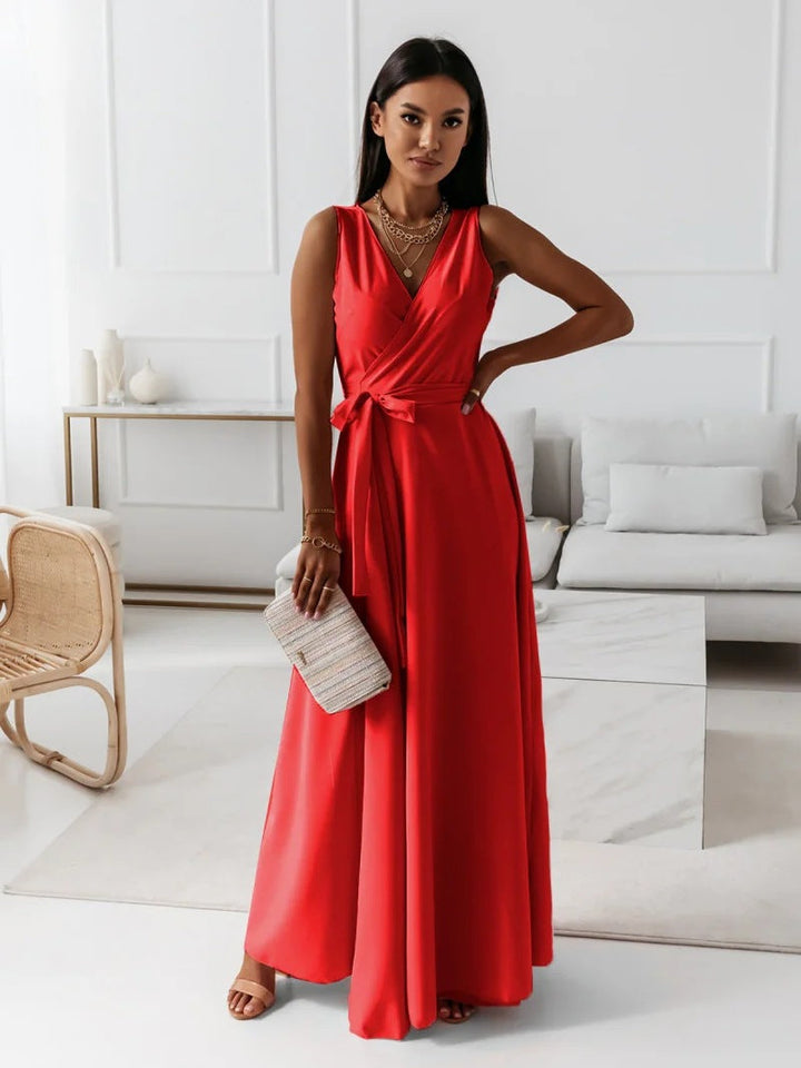 Aurelie | Robe maxi portefeuille fluide