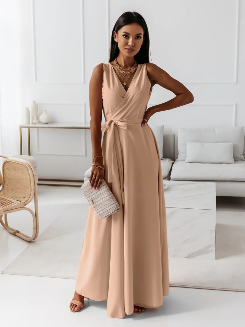 Aurelie | Robe maxi portefeuille fluide