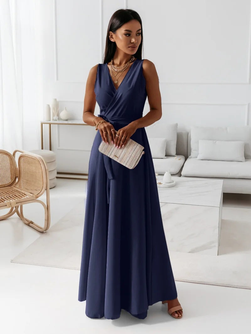 Aurelie | Robe maxi portefeuille fluide