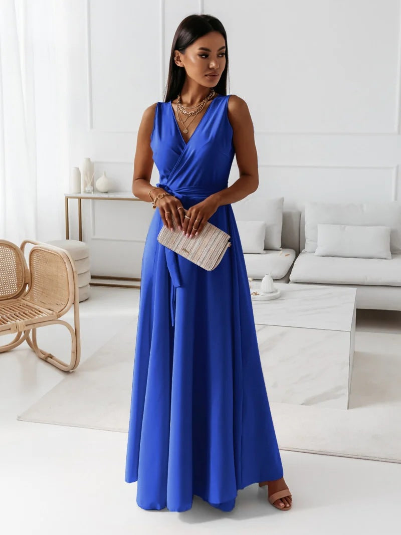 Aurelie | Robe maxi portefeuille fluide
