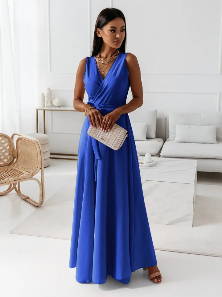 Aurelie | Robe maxi portefeuille fluide
