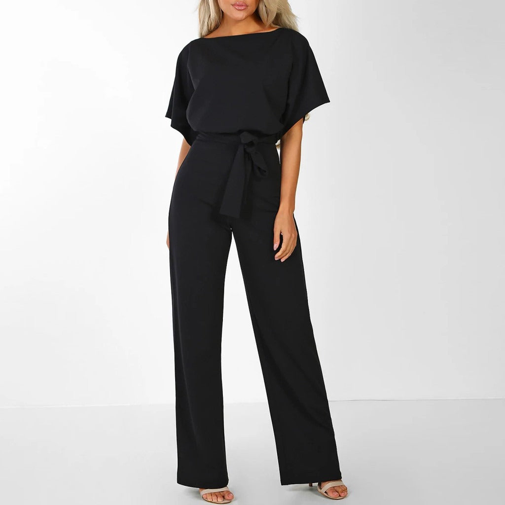 Quirina | Combinaison Large Femme avec Ceinture Manches Courtes – Combinaison Pantalon Large 2026
