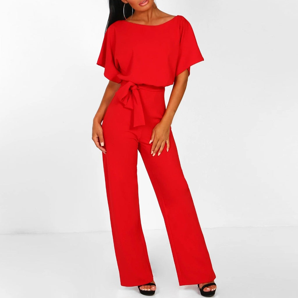 Combinaison Femme Elianne avec jambe large et lacet à la taille