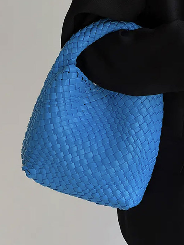Sac à main tressé couleur unie