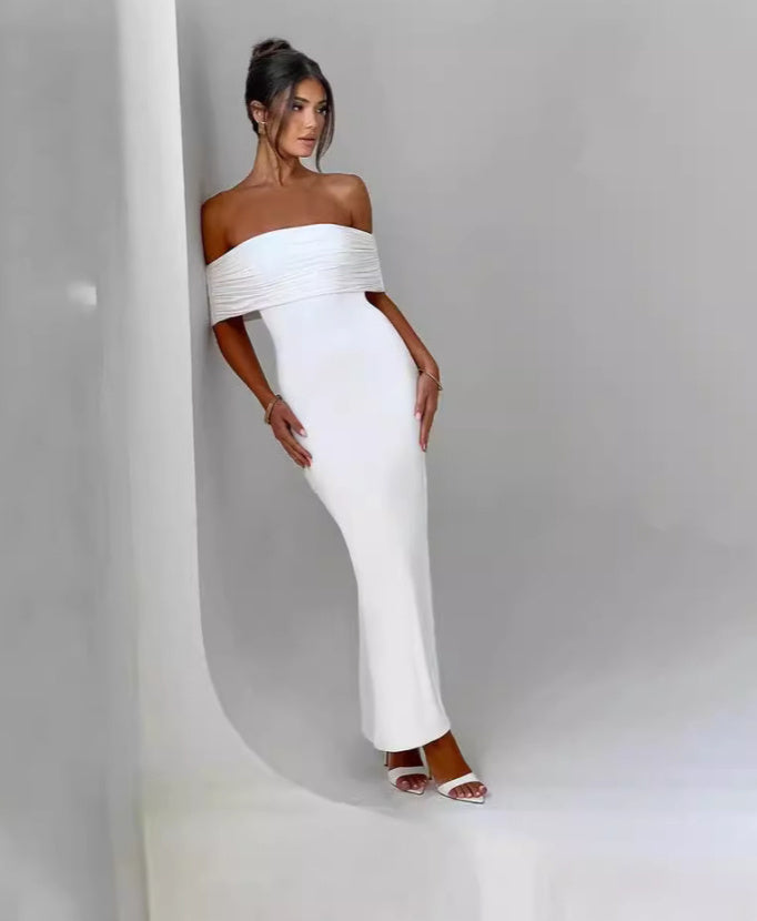 Charlene - Robe maxi rouge près du corps