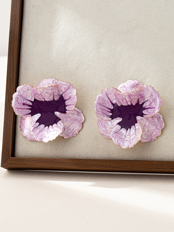 Boucles d'oreilles géométriques en forme de fleur