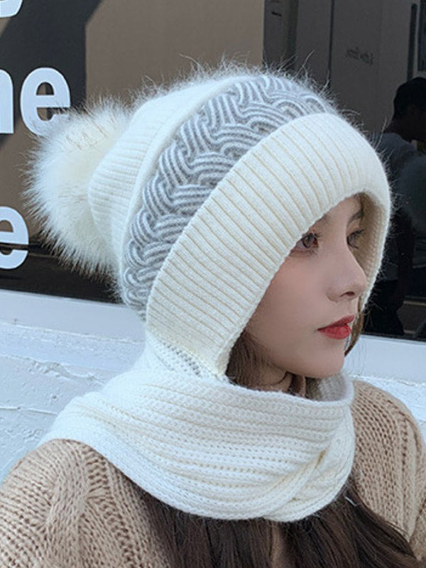 Ensemble écharpe et bonnet en jacquard, 7 coloris