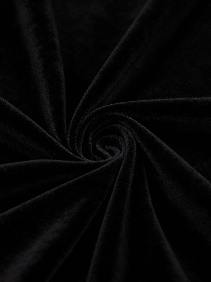 Robe mi-longue à manches longues, coupe près du corps, à col haut, couleur unie