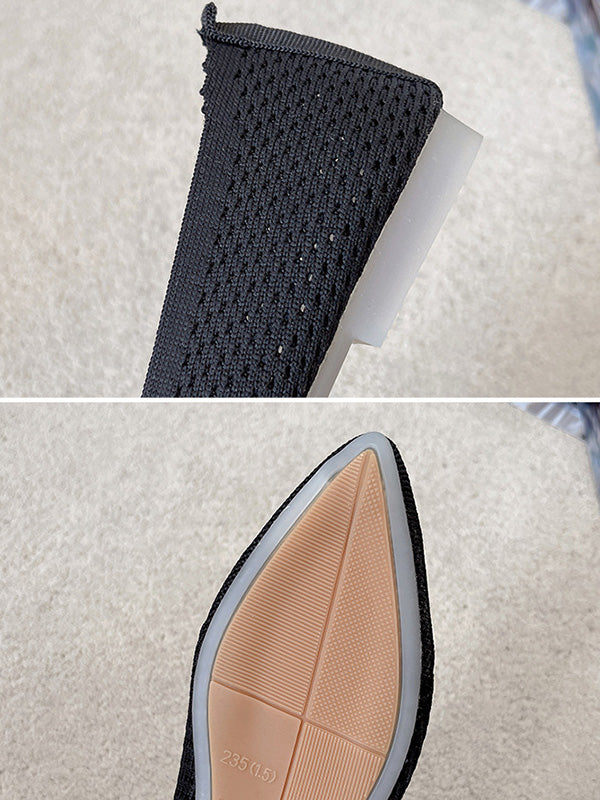 Chaussures plates creuses respirantes de couleur unie