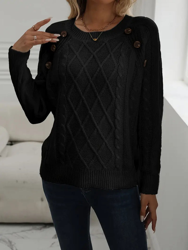 PULL EN CABLE SOLIDE POUR FEMMES | STYLE ÉLÉGANT ET CHAUD