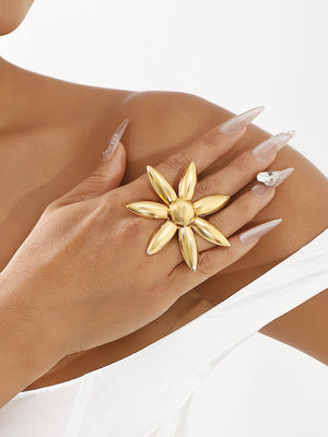 Bague géométrique en forme de fleur