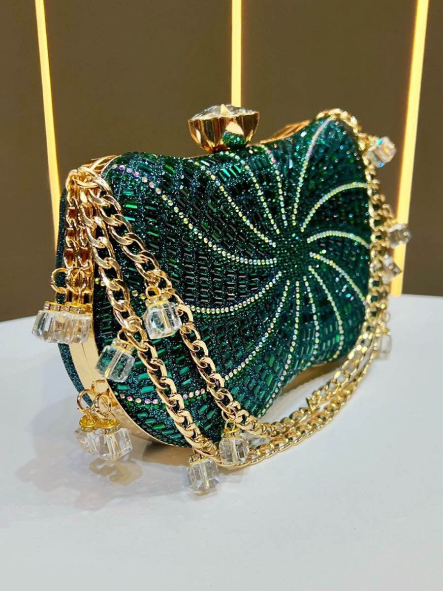 Chaînes Serrure Géométrique strass Sacs de Soirée Brillants & Pochettes Mini Sacs