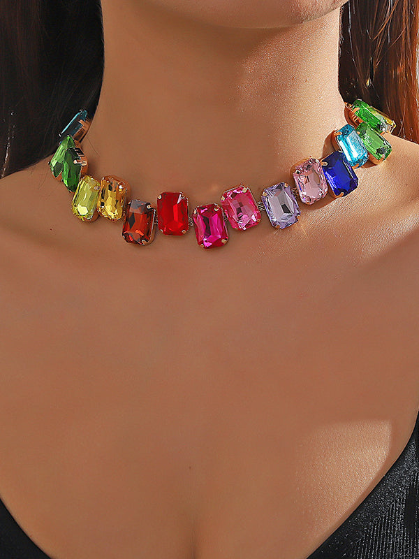 Collier à chaîne, couleur contrastée