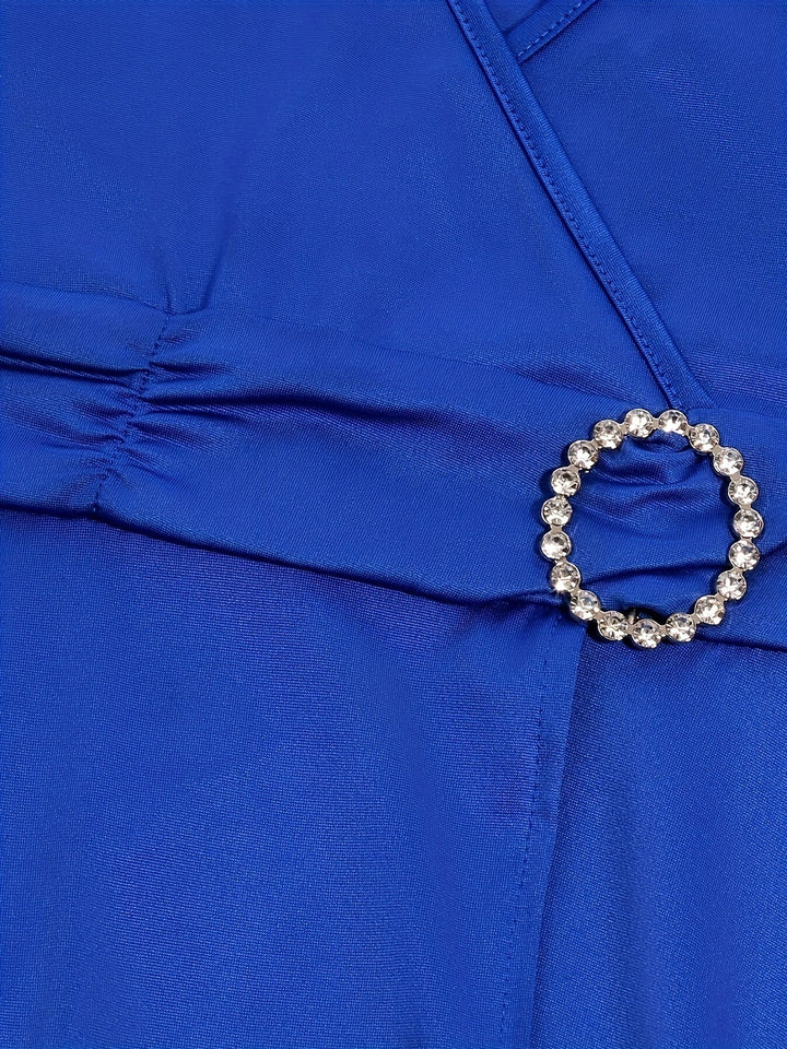 Elisa | Robe midi à encolure en V avec ourlet asymétrique