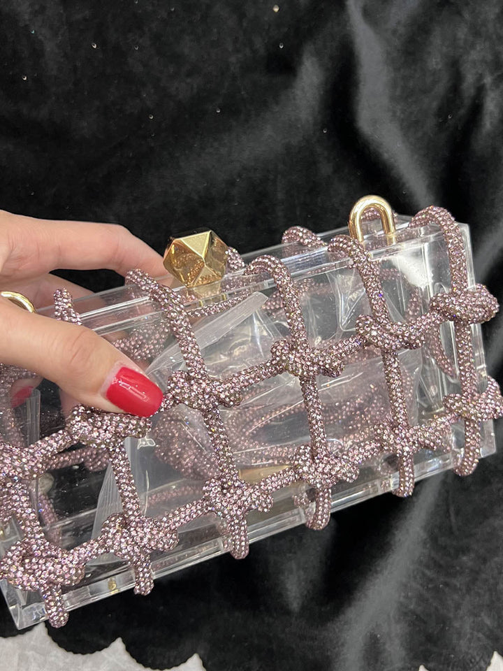 Sac besace brillant géométrique