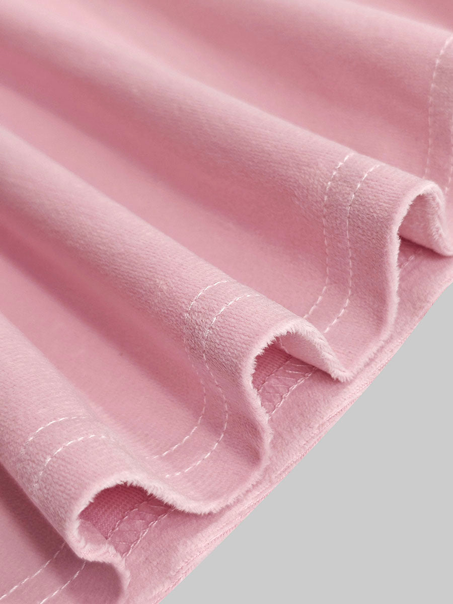Jupe plissée taille haute, à taille élastique, à poches, couleur unie