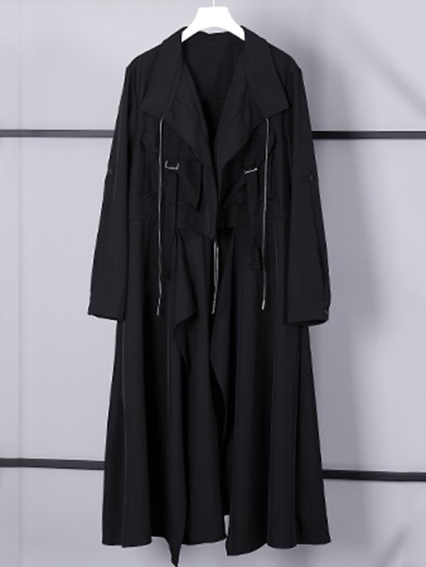 Trench-coat uni ample et léger
