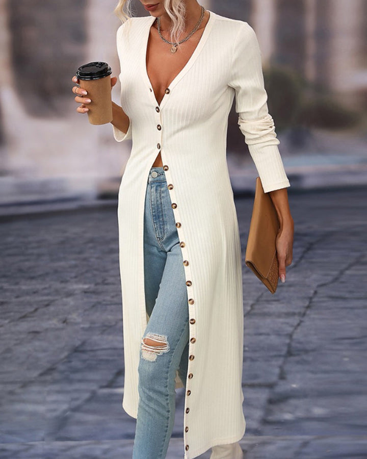 Manteau long en tricot pour femmes