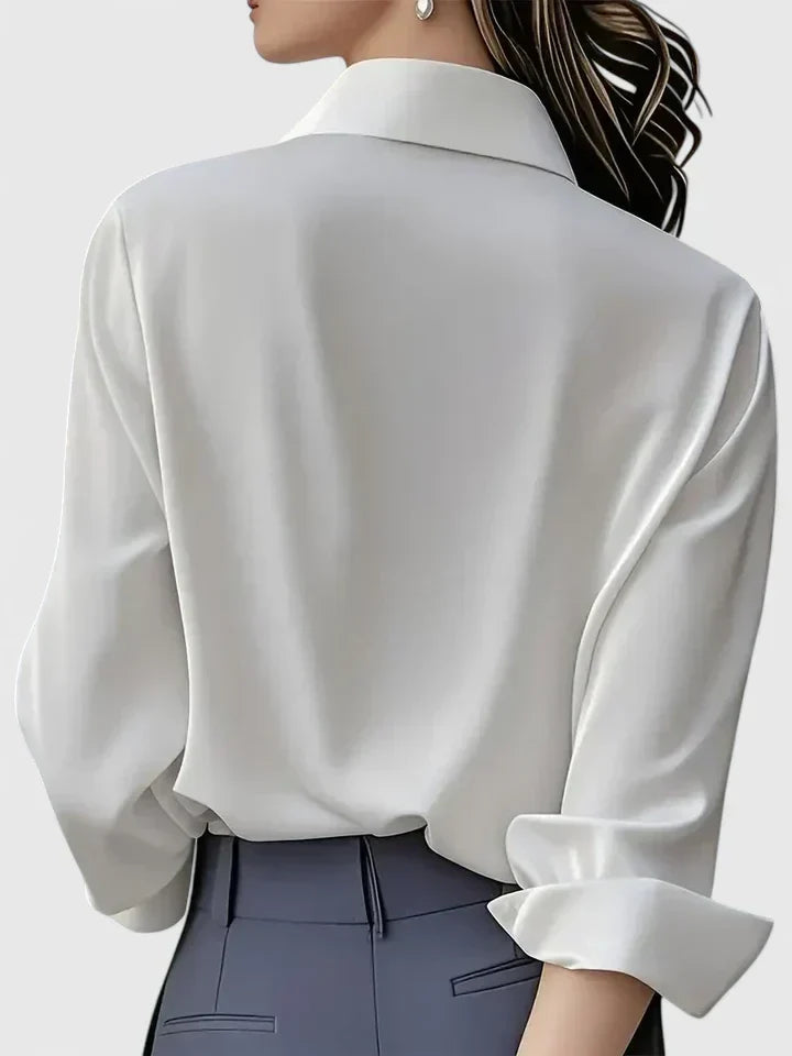 Anja | Blouse à Boutons Satinée pour Femmes
